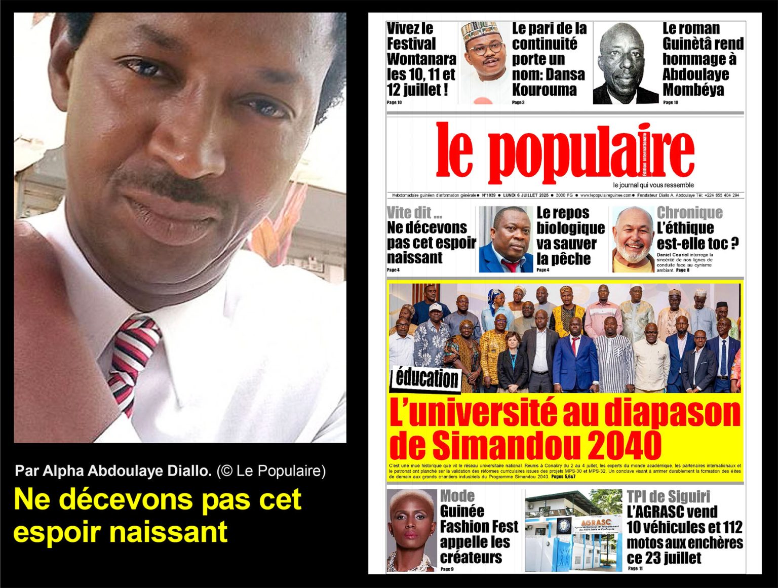 Ne décevons pas cet espoir naissant